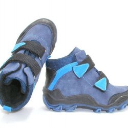 69лв. KORNECKI. Дeтски Есенно-Зимни обувки с Лепки. Топла Подплата. За момчета или момичета. Нов Модел K-6394 COBALT