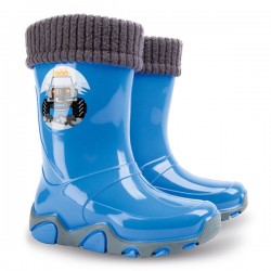 от 20 EURO...НОВ Модел - WATERPROOF! Размери 22до29, DEMAR Бебешки и Детски гумени ботуши с Топъл чорап, 0402-0403-A, СВЕТЛО СИН СИН. за: МОМЧЕТА или МОМИЧЕТА