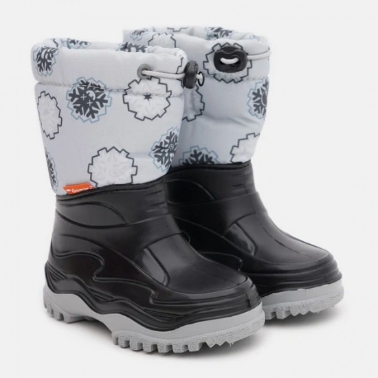 от 20 EURO... NEW!!!  DEMAR 0377-E "FROST LIGHT" СИВ СНЕЖИНКИ . Бебешки и детски Топли ботуши / Апрески с Топла Подплата ПОЛАР. За МОМИЧЕТА или за МОМЧЕТА