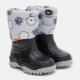 от 20 EURO... NEW!!!  DEMAR 0377-E "FROST LIGHT" СИВ СНЕЖИНКИ . Бебешки и детски Топли ботуши / Апрески с Топла Подплата ПОЛАР. За МОМИЧЕТА или за МОМЧЕТА