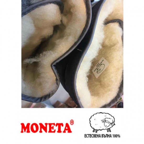 24лв! ПРОМО Акция!   MONETA Детски Ботуши с  цип, Топла подплата Естествена Вълна,  Модел 120 - ЧЕРЕН
